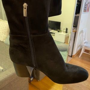 Faux suede over  the knees boots